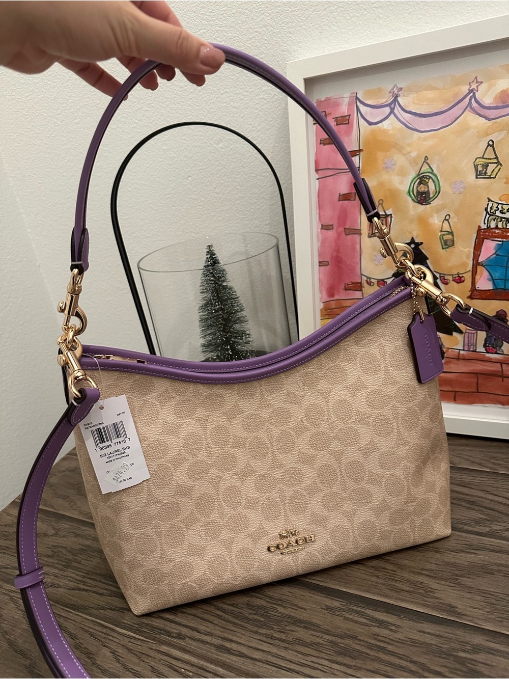 CV975 Coach Laurel Shoulder Bag In Signature Canvas(slightly flawed)bi - Picture 4 of 6